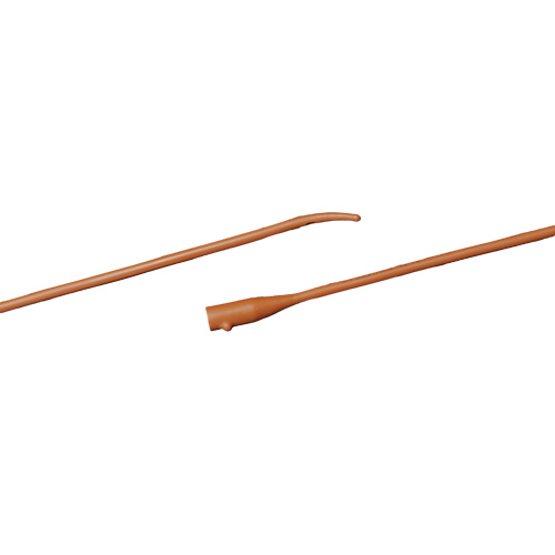 RED RUBBER INTERMITTENT CATHETER TIEMANN MODEL 2 DRAINAGE EYES COUDE TIP