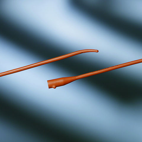 RED RUBBER INTERMITTENT CATHETER TIEMANN MODEL ONE DRAINAGE EYE COUDE TIP